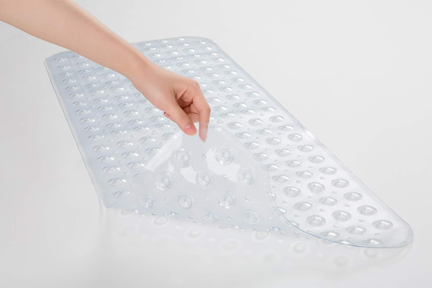 AmazerBath Bath Tub Mat, 40 x 16 Inches Non-Slip Shower Mats with Suction Cups and Drain Holes, Bathtub Mats Shower Stall Mats Machine Washable, Clear - Image 2