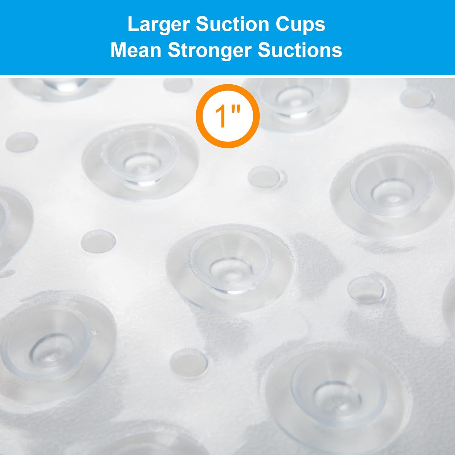 AmazerBath Bath Tub Mat, 40 x 16 Inches Non-Slip Shower Mats with Suction Cups and Drain Holes, Bathtub Mats Shower Stall Mats Machine Washable, Clear - Image 5