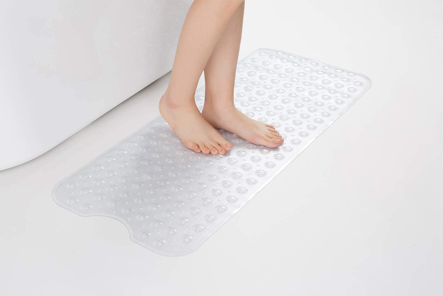 AmazerBath Bath Tub Mat, 40 x 16 Inches Non-Slip Shower Mats with Suction Cups and Drain Holes, Bathtub Mats Shower Stall Mats Machine Washable, Clear - Image 8